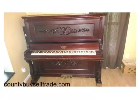 Gorgeous Antique Crown Piano by the famous George P Bent Piano Co.